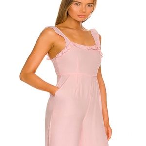 Victoria Ruffle Pink Jumpsuit